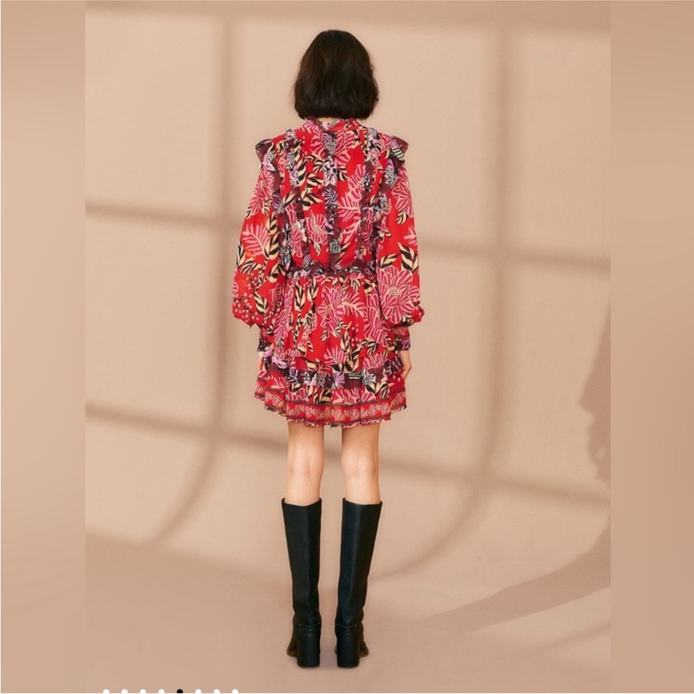 Farm Rio Mixed Floral Ruffle Mini Dress - Picture 7 of 8